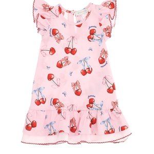 MonnaLisa Cherry jersey dress with ruffles